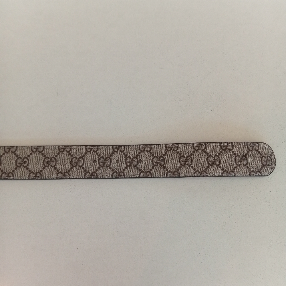 Gucci Monogram Maramont Gold Buckle Beige GG Belt - Picture 4 of 5